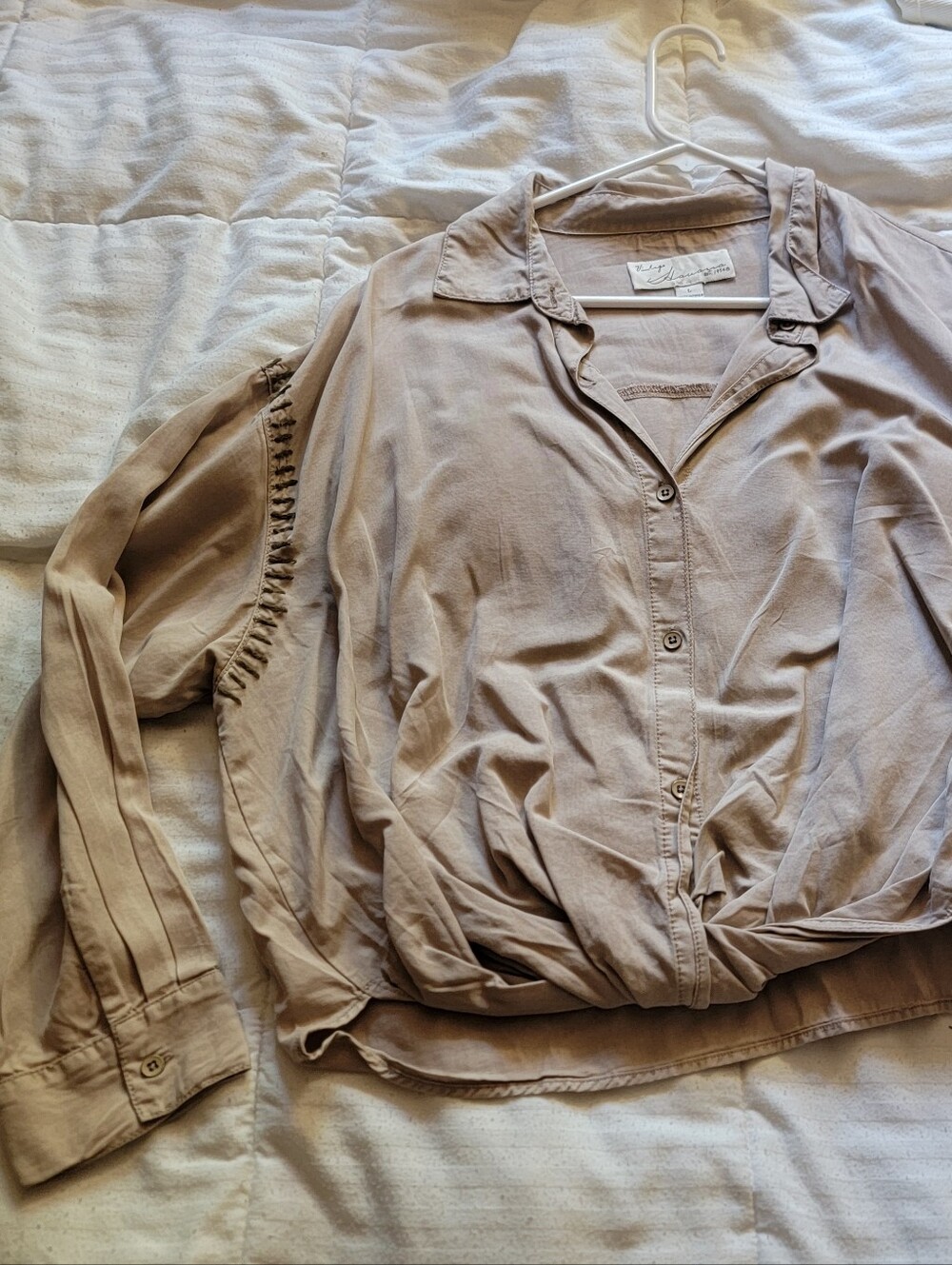 Vintage Havana Taupe Button-Front Relaxed Blazer